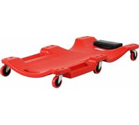 Fortuna Lai Table à roulettes pour atelier automobile Table à roulettes de montage avec 6 roulettes Rouge Capacité de charge 120 kg pour travaux et réparations automobiles