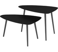Fortuna Lai Table basse, lot de 2, table de balcon résistante aux intempéries en acier, table d'appoint au design géométrique, table basse d'extérieur, table de jardin, table de terrasse pour jardin, 