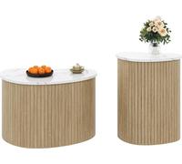 Fortuna Lai Table basse moderne et minimaliste, veinures marbrées, veinures bois, table d'appoint de style scandinave, table de salon multifonctionnelle.