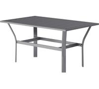 Fortuna Lai Table d'appoint en métal Table de balcon avec design à lamelles Résistante aux intempéries Table basse Table de jardin Facile d'entretien Table basse Table d'extérieur pour balcon, jardin,