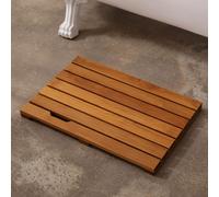 Fortuna Lai Teak Wood, tapis antidérapant en teck, tapis de douche en teck, tapis de salle de bain antidérapant, tapis de spa de luxe, tapis de baignoire en bois 40 x 60 cm