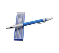 FortunateSweet Welders Marqueur mécanique en métal argenté - Stylo de marquage étanche pour acier humide - Outil de fabrication avec clip de poche et 12 mines