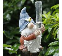 FORUP GNOME de Pluie en résine, Statue de Jardin en résine avec jauge de Pluie en Plastique, Sculpture de Nain Peinte à la Main pour la Pluie