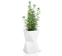 FORVEGA, Pot de Fleur Haut Valencia sans étagère, Design Moderne, Durable, résistant au Gel et aux UV, polyéthylène, Blanc, 70 cm