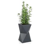 FORVEGA, Valencia, Pot de Fleur Haut avec étagère, Design Moderne, Durable, résistant au Gel et aux UV, polyéthylène, Anthracite, 70 cm