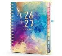 Forvencer Agenda scolaire 18 mois 2026-2027 de juillet 2026 à décembre 2027, 16 x 21,3 cm, calendrier hebdomadaire et mensuel, agenda quotidien, fournitures scolaires pour étudiant et enseignant