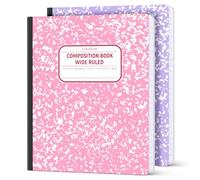 Forvencer Composition Notebook Wide Ruled, Lay Flat Wide Ruled Composition Book, Pastels Colors Notebook for School Supplies, Back to School for Students, 7.5" x 9.75", 160 Pages/ 80 Sheets, 2 Pack