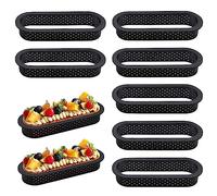 FORYNXHWIN 6 Pièces Moule à Gâteau, Antiadhésives pour Pâtisserie Moules Oval et Tartelettes avec Anneaux Perforés pour Une Cuisson Parfaite Décoration de Gâteau Facile