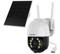 Foscam B4 Caméra de surveillance WLAN 2K 4 MP alimentée par batterie avec fonction de pivotement et d'inclinaison, panneau solaire inclus