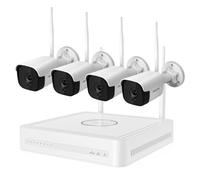 Foscam FN9108W-B4-2T Kit de Surveillance WiFi 8 canaux 5MP avec 4 caméras de sécurité, Wi-FI 6, Vision Nocturne avec 18 LED infrarouges jusqu'à 20 m, Disque Dur 2 to préinstallé