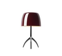 Foscarini Lampe de table Lumiere Piccola Dimbar Abat-jour rouge cerise-pied chromé noir
