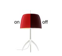 Foscarini Lumiere Grande Tavolo avec interrupteur Tischleuchte, aluminium / rouge cerise