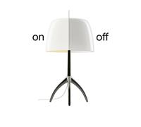 Lampe à Poser Foscarini Lumiere Grande Blanc et Noir Chromé Noire