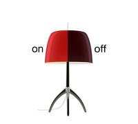 Foscarini Lumiere Grande Tavolo avec interrupteur Tischleuchte, noir-chrome / rouge cerise