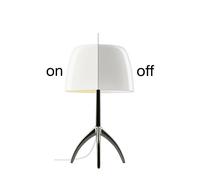 Lampe à Poser Lumiere Grande Blanc Noir Chromé avec Variateur