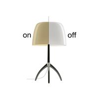 Lampe à Poser Lumiere Grande Blanc Chaud Noir Chromé Noir avec Variateur