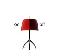 Lampe à Poser Lumiere Piccola Rouge Cerise, Noir Chromé Chromée Noire