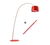 Foscarini Twiggy Terra LED Steh-/Bogenleuchte, rouge carmin, avec bras d`extension