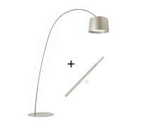 Foscarini Twiggy Terra Steh-/Bogenleuchte, greige, avec bras d`extension