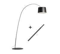 Foscarini Twiggy Terra Steh-/Bogenleuchte, gris graphite, avec bras d`extension