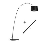 Foscarini Twiggy Terra Steh-/Bogenleuchte, noir, avec bras d`extension