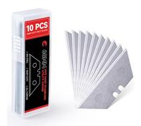 FOSHIO 10 Lames Trapèze de Cutter lames de rechange Lames Couteaux en Acier Inoxydable avec Distributeur Lames de rechange ultra coupantes aussi pour Couteau Pliant