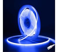 Fosingut Bleu Ruban LED COB 5m, DC12V 4mm Bande LED Chambre,480LED/m CRI90+ Flexible Lumiere LED Gaming Adhésif Rubans à LED pour TV,Cuisine,Maison Décor Intérieure,DIY(Seule Bandeau COB)