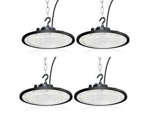 Fosingut LED UFO High Bay Lumière 200W, 20000lm Projecteur LED Industriel,6500K IP65 Étanche Plafonnier UFO Spot Lustre Intérieur,Lampe Atelier Éclairage d'entrepôt pour Stade,Garage,Usine-4pcs