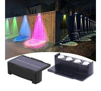 Fosingut RGB Applique Murale Solaire Extérieur,12 Modes RGB Lampe Solaire Jardin,Étanche LED Lumières de Clôture,1200mAh Lampe de jardin LED Éclairage de clôture pour Cour,Pont,Escalier,Chemin,2 Pack