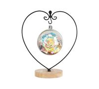 Fosinz Support à Plante Suspendue Bois en Fer pour Suspendre Un Terrarium en Verre, Globe, Ornement de Noël et décoration de Mariage à la Maison(Coeur Rond)