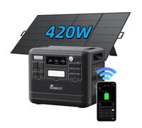 FOSSIBOT F2400 2048Wh 2400W Portable Générateur Electrique LFP Centrale Électrique -Garantie de 5 ans + SP400 Panneaux Solaires-Noir
