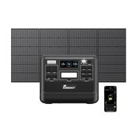 FOSSiBOT F2400 2048Wh LiFePO4 Générateur Solaire avec Panneau Solaire 200W, Generateur Electrique Portable UPS, 3 Sortie CA 2400W (4800W Pic), 1100W Charge Rapide Power Station pour Camping, Voyage