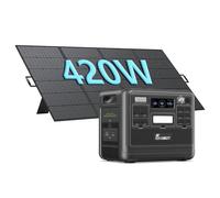 FOSSiBOT F2400 Generateur Electrique Portable avec Panneau Solaire 420W, 2048Wh LiFePO4 Générateur Solaire UPS, 3 Sortie CA 2400W (4800W Max) 1100W Charge Rapide Power Station pour Camping, Voyage