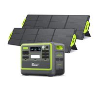 FOSSiBOT F2400 Generateur Electrique Portable Panneau Solaire 2x200W, 2048Wh LiFePO4 Générateur Solaire UPS, 3 Sortie CA 2400W (4800W Pic), 1100W Charge Rapide Power Station Camping, Voyage Vert