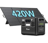 FOSSiBOT F2400 Generateur Electrique Portable Panneau Solaire 420W, 2048Wh LiFePO4 Générateur Solaire UPS, 3 Sortie CA 2400W (4800W Pic), 1100W Charge Rapide Power Station Camping, Voyage Vert