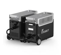 FOSSIBOT F3600 Pro Générateur solaire portable 7,68 kWh/3600 W, avec batterie supplémentaire, poignée et roues, pour la maison, le camping-car, les urgences