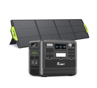 FOSSiBOT Générateur solaire avec panneau solaire 200 W, station d'alimentation portable LiFePO4 2048 Wh, 3 prises AC 230 V 2400 W, alimentation mobile pour camping-car, extérieur, bricolage et comme
