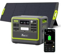 FOSSiBOT Générateur solaire F2400 avec panneau solaire 200 W, batterie LiFePO4 2048 Wh, 230 V 2400 W, sorties 3 AC (crête 4800 W), lavage rapide en 1, 5 heure, station d'alimentation et camping-car,