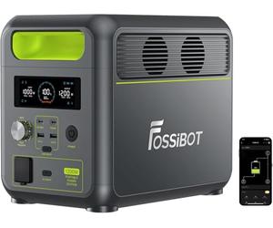 FOSSiBOT Station F1200 solaire LiFePO4 1024 Wh, générateur 2x1200 W (pointe 2400 W), 100 W USB-C, 0-100 % en 45 min, camping, camping-car