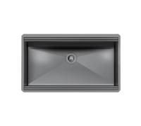 Foster Vasca Milanello 750 S/Top Gunmetal - 1034856 Ãvier Unter-Top | Edelstahl AISI 304 gebÃŒrstet, Abmessungen 790 x 466