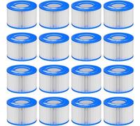 FOSUN Lot de 16 cartouches filtrantes VI pour piscine Bestway Miami, Monaco Lay-Z-Spa, Vegas, Palm Springs, Flowclear - Remplace la cartouche d'origine 58323