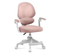 Chaise de bureau enfant - MARK ADLER - Junior 4.5 - Ergonomique - Accoudoirs rabattables - Rose