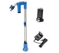 FOTING Pompe Pour Fûts de Pluie à Batterie 12 V : 1 500 L/h, 3 Modes, Hauteur de Refoulement 15 m, Granulométrie Max. 0,5 mm, Niveau d’Eau Min. 30 mm, Robinet d’Arrêt, Réglage Télescopique