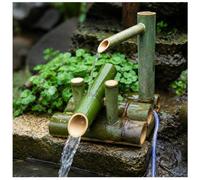 Fotrsta Fontaine Cascade en Bambou pour Jardin, Fontaine Solaire Extérieure avec Pompe Et Tuyau d'eau, Décoration Zen Japonaise Naturelle pour Bassin Et Paysage