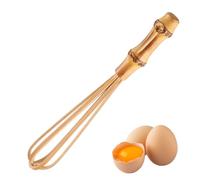 Fouet à œufs en bois Mini fouet à racine de bambou de 5.5 pouces pour la cuisson