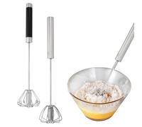 Fouet Automatique 2 Pièces Acier - Semi-Automatique Push Rotatif - Batteur Mousseur Cuisine Dupcheliry