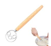 Fouet Danois en Acier Inoxydable, Fouet à Pâte Professionnel de 33cm avec 3 Boucles, Fouet Cuisine, Batteur Manuel pour Pain, Pâtisserie, Pizza et Gâteaux, Mélangeur de Cuisine Robuste et Ergonomique