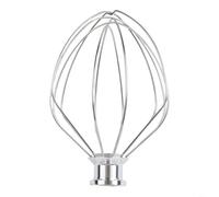 Fouet en acier inoxydable 6 brins pour tête inclinable | Construction en métal, finition argentée, résiste à la rouille, parfait pour les œufs blancs et les pâtes