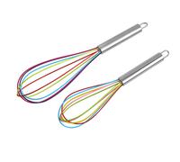 Fouets de cuisine en silicone, mini fouets, lot de 2, fouets à œufs ballon colorés pour mélanger, fouetter et battre