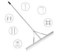 Fouloir à gazon - Râteau à gazon - Râteau à feuilles - Râteau de jardin - Râteau pour bassin - Lame de râteau en aluminium, 91,5 cm